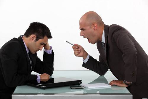 Employee at a difficult disciplinary meeting